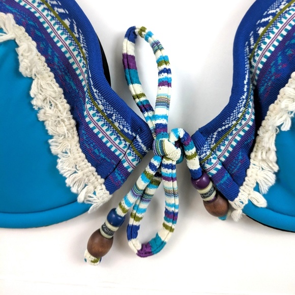 Lucky Brand Bikini Top Petite Fringes Small NWOT - Picture 5 of 8